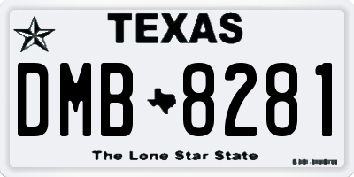 TX license plate DMB8281