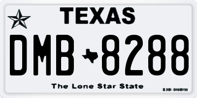 TX license plate DMB8288