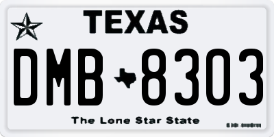 TX license plate DMB8303