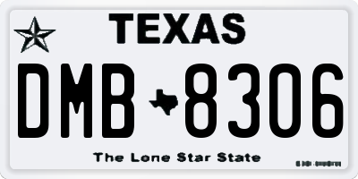 TX license plate DMB8306