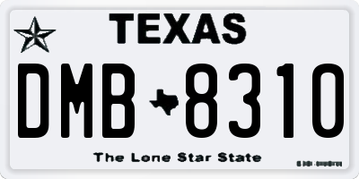 TX license plate DMB8310