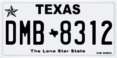 TX license plate DMB8312