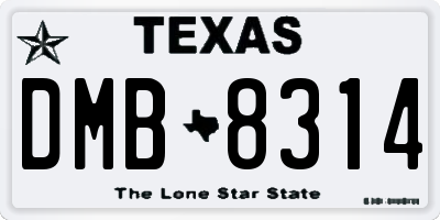 TX license plate DMB8314