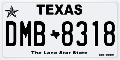 TX license plate DMB8318