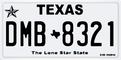 TX license plate DMB8321