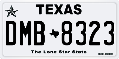 TX license plate DMB8323