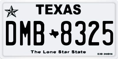 TX license plate DMB8325