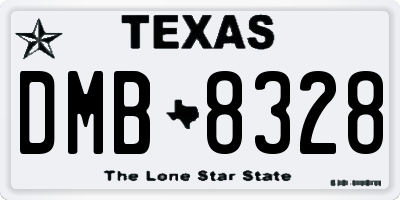 TX license plate DMB8328