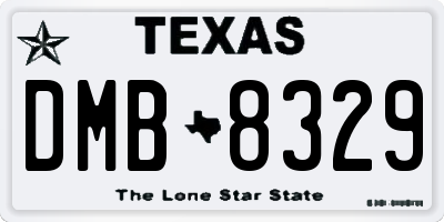 TX license plate DMB8329