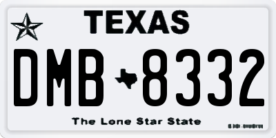 TX license plate DMB8332