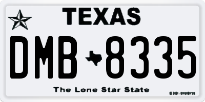 TX license plate DMB8335
