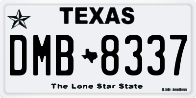 TX license plate DMB8337