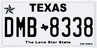 TX license plate DMB8338