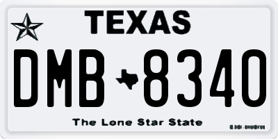 TX license plate DMB8340