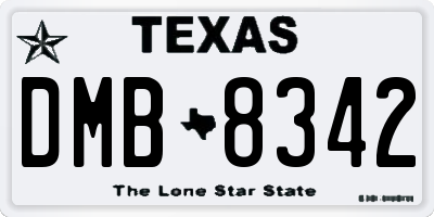 TX license plate DMB8342