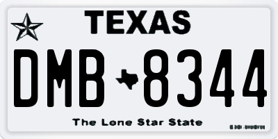 TX license plate DMB8344
