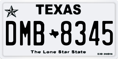 TX license plate DMB8345