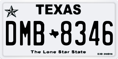 TX license plate DMB8346