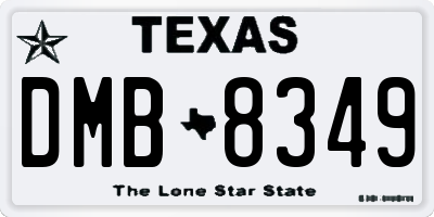 TX license plate DMB8349