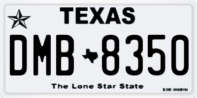 TX license plate DMB8350