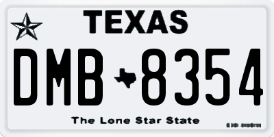 TX license plate DMB8354
