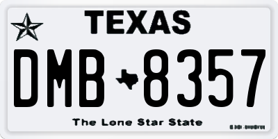 TX license plate DMB8357