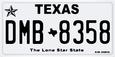 TX license plate DMB8358