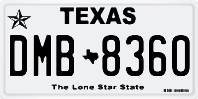 TX license plate DMB8360