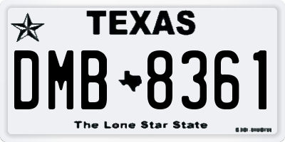 TX license plate DMB8361