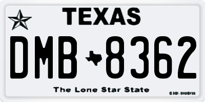 TX license plate DMB8362