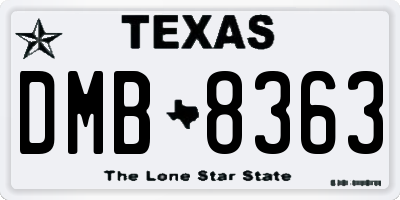 TX license plate DMB8363