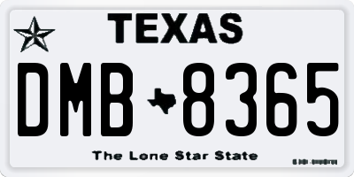TX license plate DMB8365