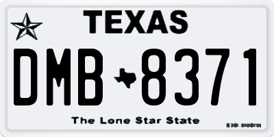 TX license plate DMB8371