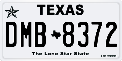 TX license plate DMB8372
