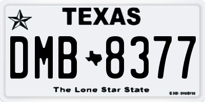 TX license plate DMB8377