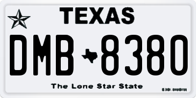 TX license plate DMB8380