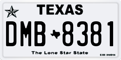 TX license plate DMB8381