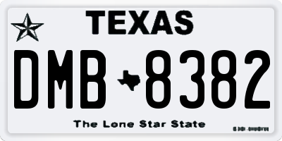 TX license plate DMB8382