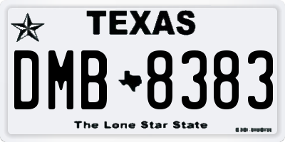 TX license plate DMB8383