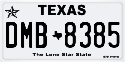 TX license plate DMB8385