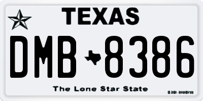 TX license plate DMB8386