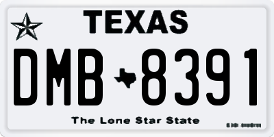 TX license plate DMB8391