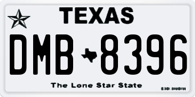 TX license plate DMB8396