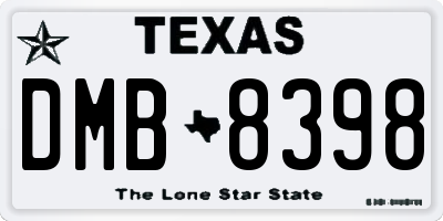 TX license plate DMB8398