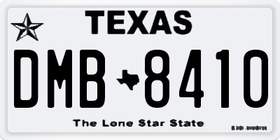 TX license plate DMB8410