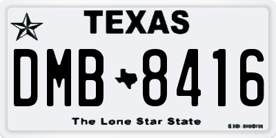 TX license plate DMB8416