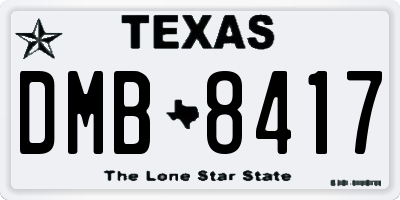 TX license plate DMB8417