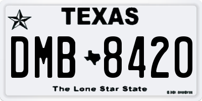 TX license plate DMB8420