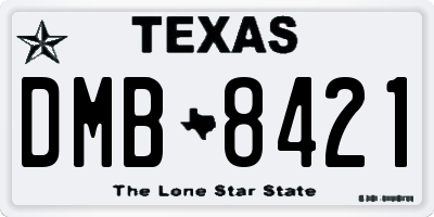 TX license plate DMB8421