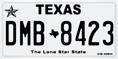 TX license plate DMB8423